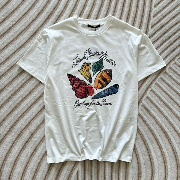 ルイヴィトン プリントショートスリーブコットンTシャツ コピー 1AFR46